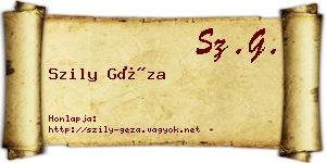 Szily Géza névjegykártya