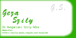 geza szily business card