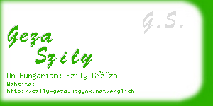 geza szily business card